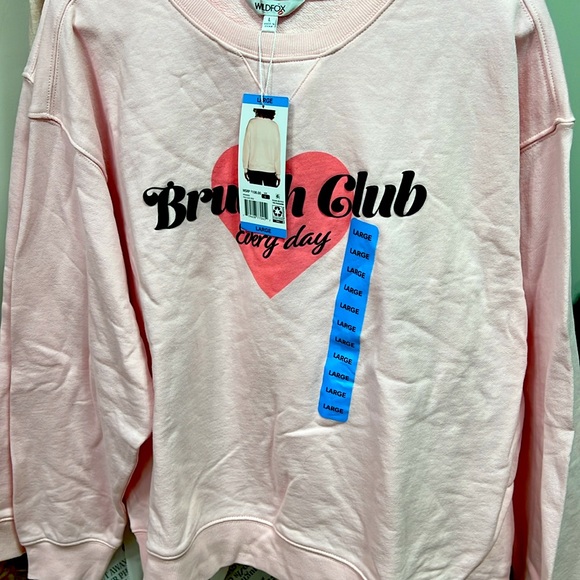 Pink Wildfox Brunch Club Everyday Crewneck New - Picture 9 of 14